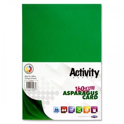 Premier Activity A4 160gsm Card 50 Sheets - Asparagus