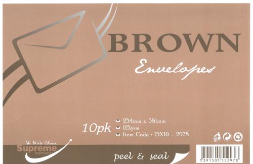 Supreme 15x10" Manilla Envelopes