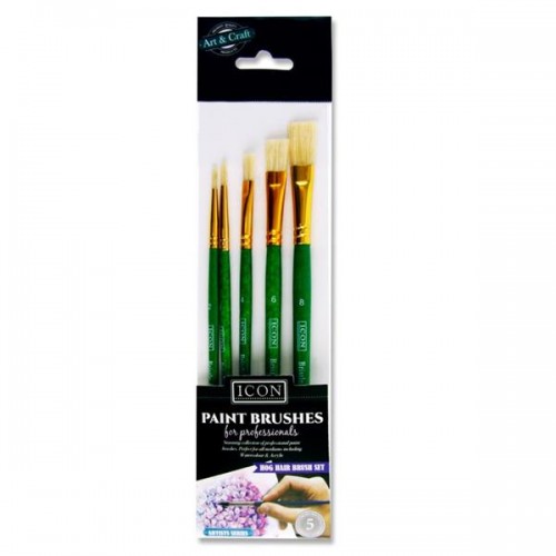Icon Pkt.5 Paint brush Set - Hog Hair