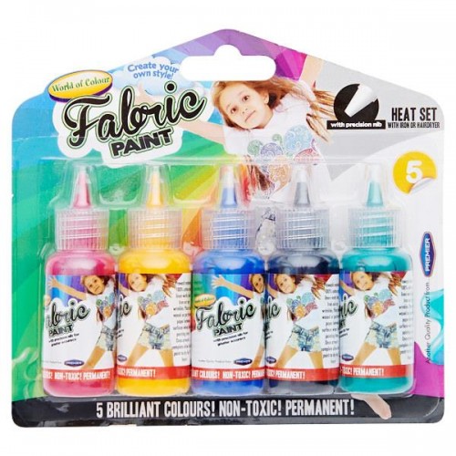 World of Colour Fabric Paint - 5x20ml