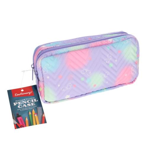 Emotionery 2 Pocket Pencil Case - Pastel Pattern