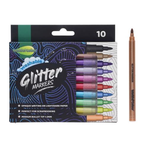 World of Colour Pkt.10 Washable Glitter Markers