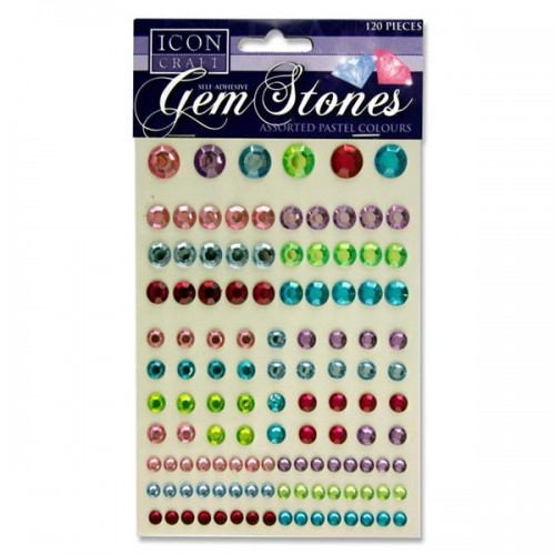 Icon Craft Pkt.120 Self Adhesive Gem Stones - Pastel
