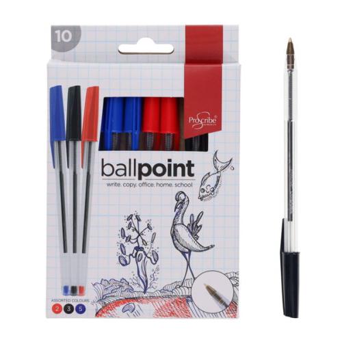 ProScribe Pkt.10 Ballpoint Pens - Asst