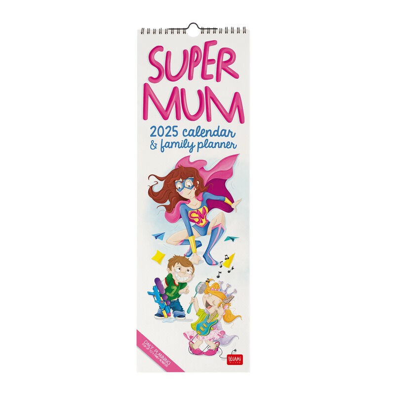 Super Mum Slim Family Planner Calendar 2025