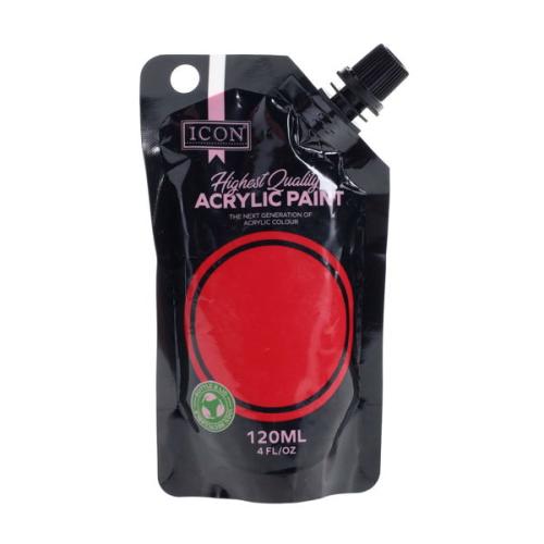 Icon 120ml Acrylic Paint - India Red