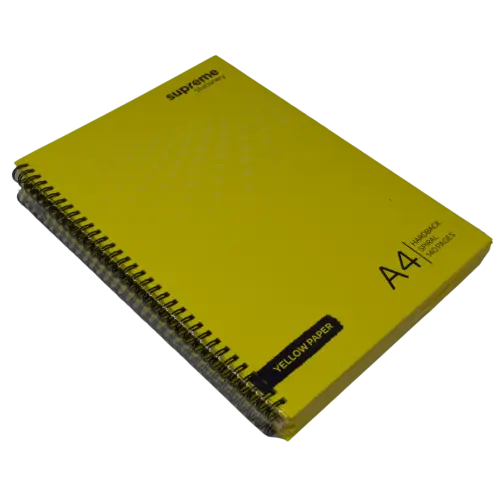 Supreme A4 Spiral Hardbacked Book - Feint Ruled Yellow Paper (Pack of 3)