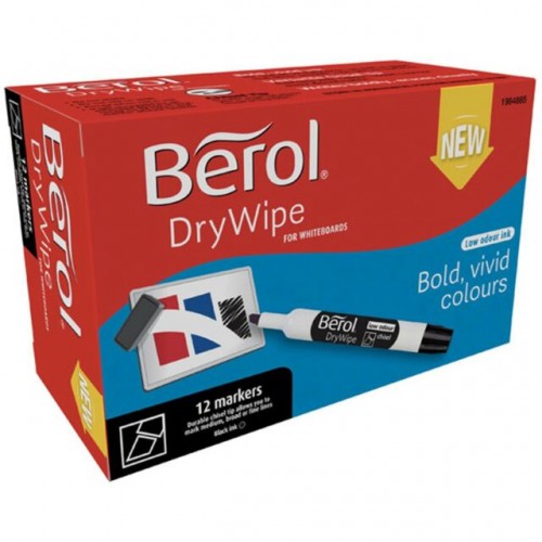 Berol Drywipe Pen Broad Tip Dwp Black ***WHILE STOCKS LAST*** (Pk12)