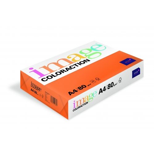 Coloraction Tinted Paper Deep Orange (Amsterdam) FSC4 A4 210X297mm 80Gm2 Pack 500