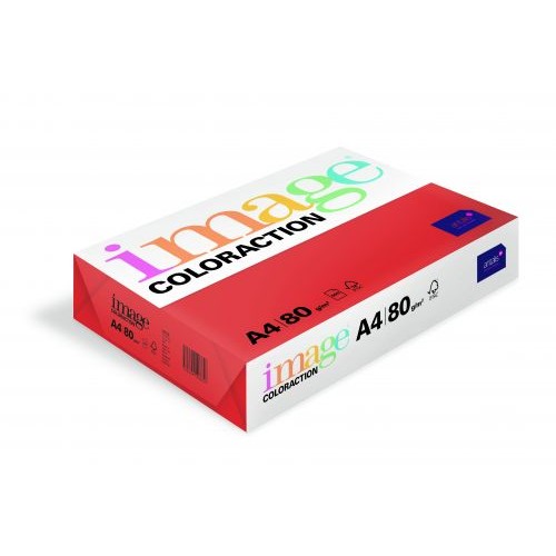 Coloraction Tinted Paper Deep Red (Chile) FSC4 A4 210X297mm 80Gm2 Pack 500