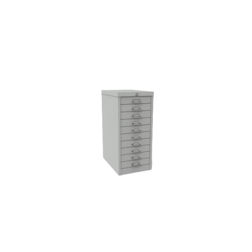 Locking 10 Drawer Cabinet 278x408x605mm in Light Grey
