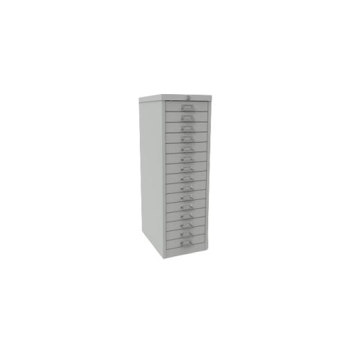 Locking 15 Drawer Cabinet 278x408x866mm in Light Grey