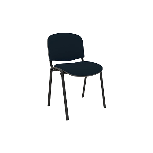 Stacking Chair without Arms – Black Vinyl Upholstery, Black Frame