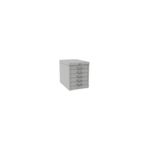 Locking 5 Drawer Cabinet 278x408x305mm in Light Grey