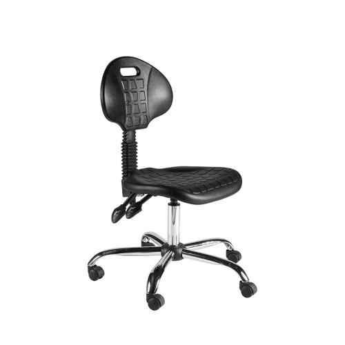 Laboratory Chair Chrome Base in Black