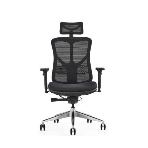 F94 24-Hour Seating Chair in Black Colour, Mesh Seat, Ergonomic Headrest