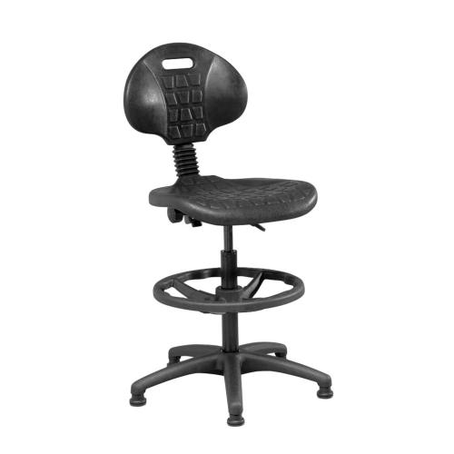 Laboratory Draughtsmans Chair, Plastic Base in Black