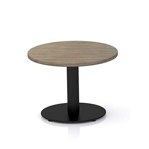 Low Level Coffee Table, 800mm Round Top, Beech Top, Black Base, Height 505mm