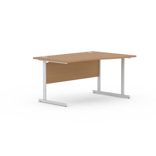 Aspen 1400mm Wide Right Hand Wave Desk In Beech
