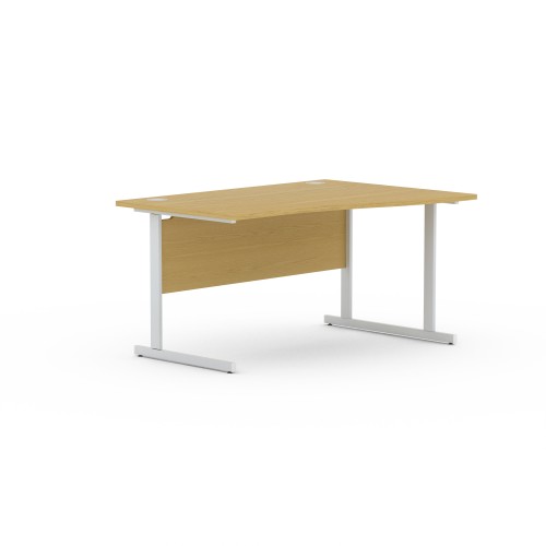 Aspen 1600mm Wide Right Hand Wave Desk In Light Oak