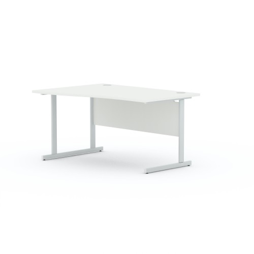 Aspen 1400mm Wide Left Hand Wave Desk In White