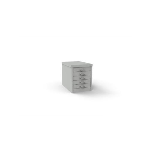 Non Locking 5 Drawer Cabinet 278x408x355mm in Light Grey