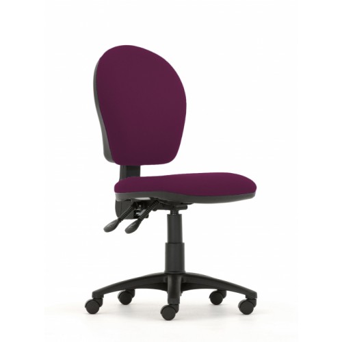 Curve High Back Operators Chair in Damson Fabric with No Arms