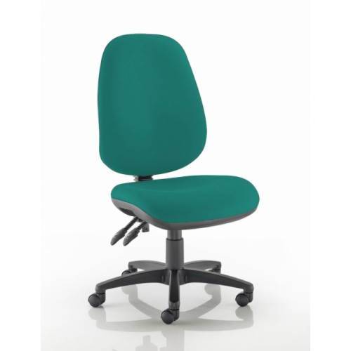 XL High Back Operators Chair in Sapphire Teal Vita Vinyl with No Arms