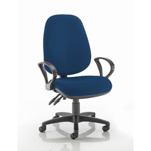 XL High Back Operators Chair in Navy Marina Vita Vinyl with Fixed Arms