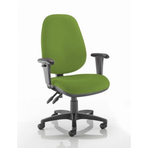 XL High Back Operators Chair in Avocado Green Vita Vinyl with Height Adjustable Arms