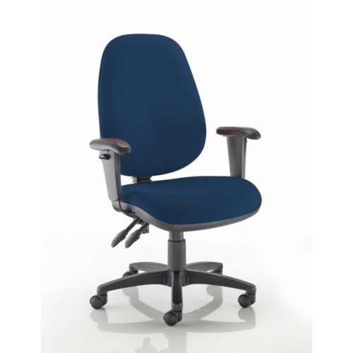 XL High Back Operators Chair in Navy Marina Vita Vinyl with Height Adjustable Arms