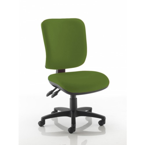 Square Back Operators Chair in Avocado Green Vita Vinyl with No Arms