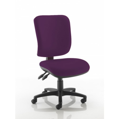 Square Back Operators Chair in Amethyst Purple Vita Vinyl with No Arms