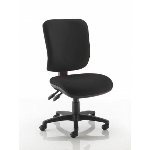 Square Back Operators Chair in Noir Black Vita Vinyl with No Arms