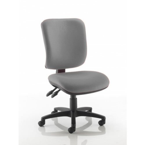 Square Back Operators Chair in Koala Grey Vita Vinyl with No Arms