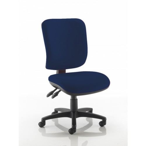 Square Back Operators Chair in Navy Marina Vita Vinyl with No Arms