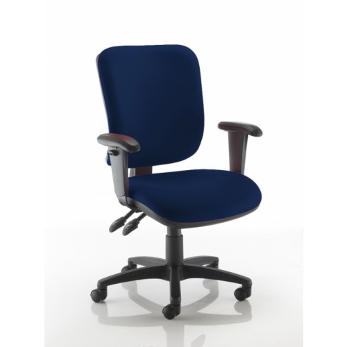 Square Back Operators Chair in Navy Marina Vita Vinyl with Height Adjustable Arms