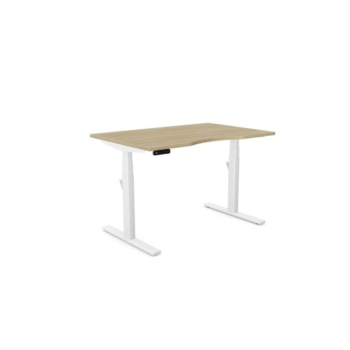 Darcey 1400mm Wide Height Adjustable Desk, Beech Top