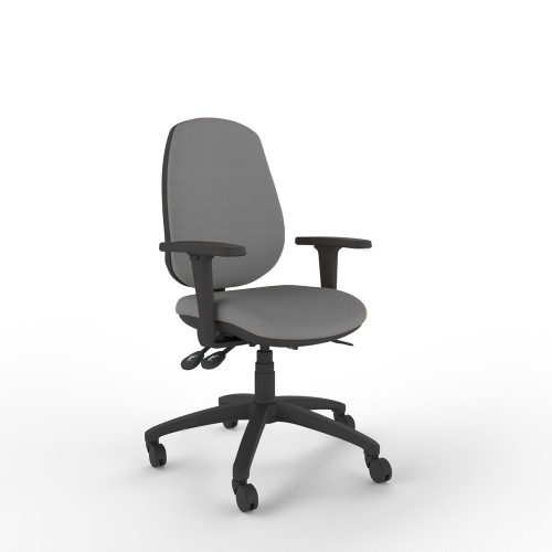 Posture 100 Ergonomic Chair with High Back, Height & Foldaway Arms in Granite Grey Fabric