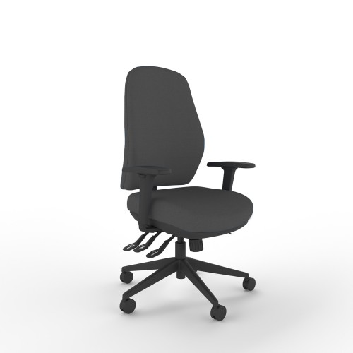 Posture 400 Ergonomic Chair with High Back, Height & Foldaway Arms in Black Fabric