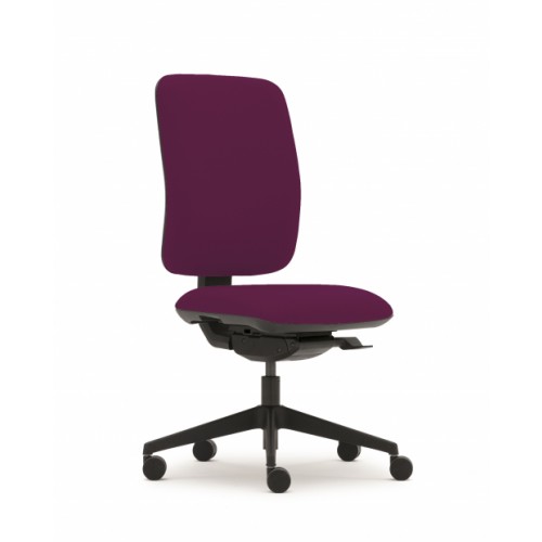 Pluto Plus High Back Ergonomic Chair in Damson Fabric with No Arms