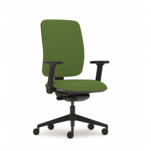 Pluto Plus High Back Ergonomic Chair in Avocado Green Vita Vinyl with Fixed Arms