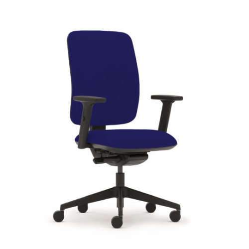 Pluto Plus High Back Ergonomic Chair in Navy Marina Vita Vinyl with Height Adjustable Arms