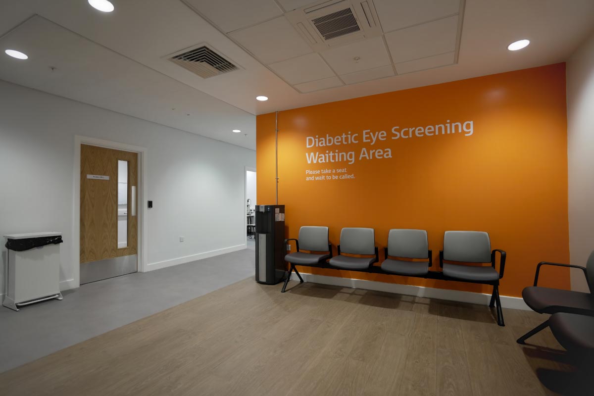 The Health On The High Street Eye Screening Waiting Room