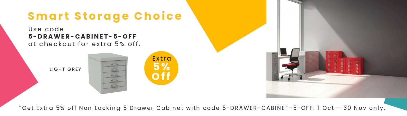 5 Drawer Cabinet 5% Off Banner 5 Drawer Cabinet 5% Off Banner