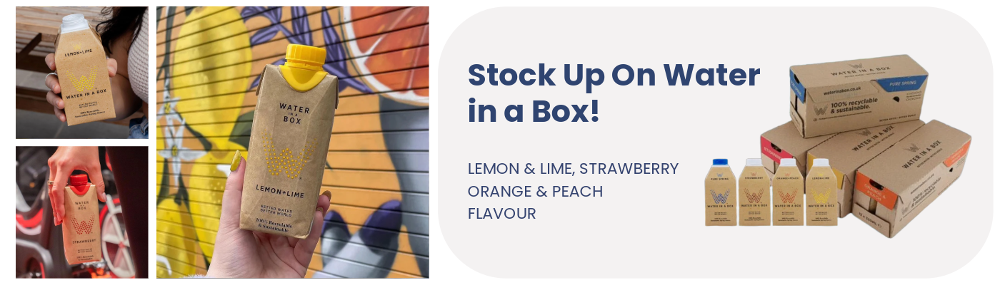 Water in a box banner