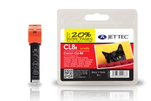 Jettec Compatibile Canon CLI 8 Black Inkjet Cartridge (CL8B)