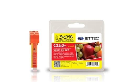 Jettec Compatibile Canon CLI-521 Yellow Inkjet Cartridge (CL52Y)