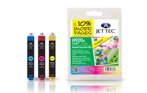Jettec Remanufactured HP920XL C/M/Y Multipack Inkjet Cartridges (H920CMY)