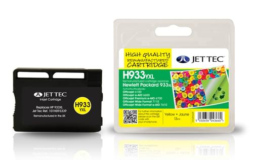 Jettec Remanufactured HP933YXL Yellow Inkjet Cartridge (H933YXL)